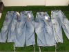 4 x MSGM Milano Combat Jeans in Blue, Size (38/38/44/46), RRP £580, Total RRP £ 2320.00.