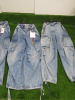 4 x MSGM Milano Combat Jeans in Blue, Size (38/38/44/46), RRP £580, Total RRP £ 2320.00. - 3