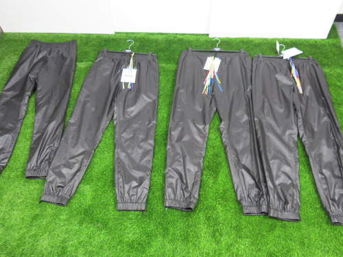 9 x MSGM Milano Black Polyester Trousers, Size (42/46/46/48/48/50/50/52/54), RRP £280, Total £2520.00.