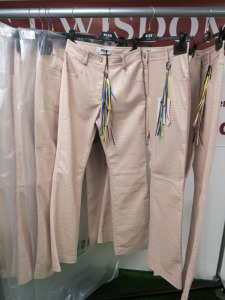 8 x MSGM Milano Pink Crocodile Effect Trousers, Size (36/38/40/40/42/42/46/48), RRP £395, Total RRP £3160.00.