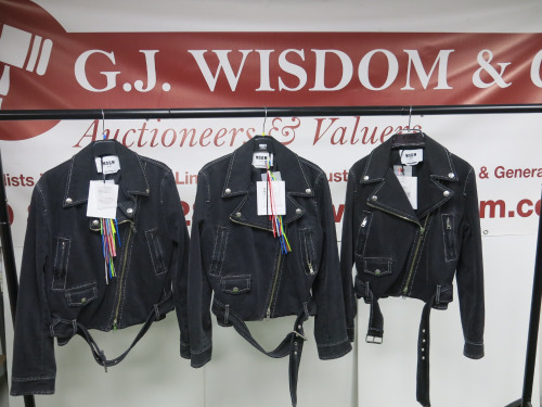 3 x MSGM Milano Giubbino Jean Jacket in Black, Size (38/42/44), RRP £695, Total RRP £2085.00.