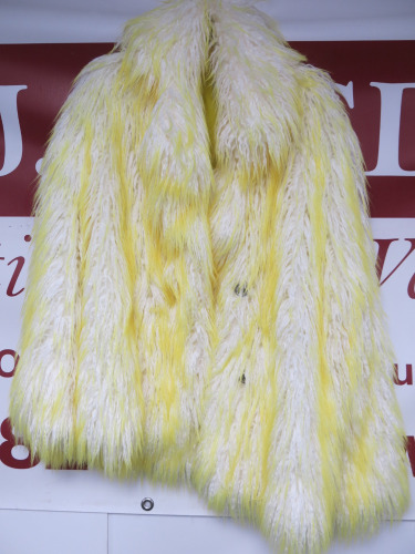 MSGM Milano Cappotto Coat, Furry Yellow, Size 38, RRP £1535.00.