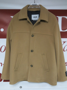 MSGM Milano Dreamers University Camel Cappotto Coat, Size 46, RRP £645.00.