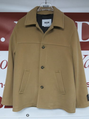 MSGM Milano Dreamers University Camel Cappotto Coat, Size 48, RRP £645.00.