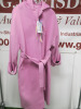 MSGM Milano Cappotto Coat in Pink with Hood & Belt, Virgin Wool, Size 38, RRP £840.00.