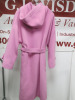 MSGM Milano Cappotto Coat in Pink with Hood & Belt, Virgin Wool, Size 38, RRP £840.00. - 5