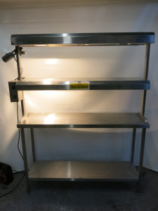 Icon Stainless Steel 2 Tier Heated Gantry with 6 x Infrared Heat Bulbs. Size H174 x W140 x D40.