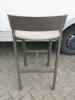 10 x Ton Bar Stools with Bent Wood Back & Light Grey Faux Leather Upholstered Seat, Size H82cm. - 6