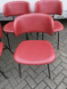 10 x Black Metal Framed Chair with Red Faux Leather Upholstered Back & Seat - 4
