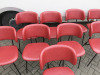 10 x Black Metal Framed Chair with Red Faux Leather Upholstered Back & Seat - 7