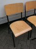 4 x Black Metal Framed Chair with Plywood Back & Seat. - 2