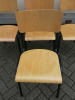 4 x Black Metal Framed Chair with Plywood Back & Seat. - 3