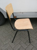 4 x Black Metal Framed Chair with Plywood Back & Seat. - 5