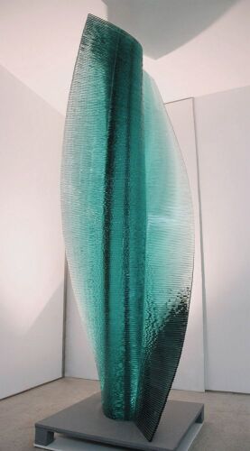 Danny Lane Glass Sculpture "Six is Nine" Glass Statement Piece in 12mm Hammer Chipped Glass, Staing 250cm High x 112.5cm Wide.