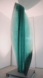 Danny Lane Glass Sculpture "Six is Nine" Glass Statement Piece in 12mm Hammer Chipped Glass, Staing 250cm High x 112.5cm Wide.