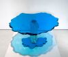 Danny Lane Sculpture "Azure" Copper Blue Studio Glass Low Iron Glass Coffee Table, 71cm High x 113cm Wide x 940 Wide. - 2