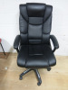 2 x Office Swivel Chairs Upholstered in Black Faux Leather. - 2
