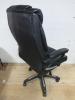2 x Office Swivel Chairs Upholstered in Black Faux Leather. - 3