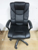 2 x Office Swivel Chairs Upholstered in Black Faux Leather. - 5