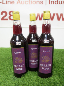 3 x Bottles of Royd's Mulled Wine, 70cl.