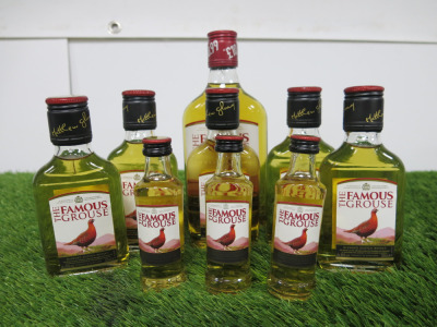 9 x Bottles of Famous Grouse Blended Scotch Whisky to Include: 1 x 35cl, 5 x 10cl, 3 x 5cl.