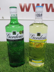 2 x Bottles of Gordons Gin to Include: 1 x London Dry Gin & 1 x Sicilian Lemon, 70cl.