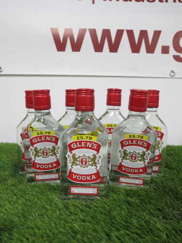 8 x Bottles of Glen's Triple Distilled Vodka, 20cl.