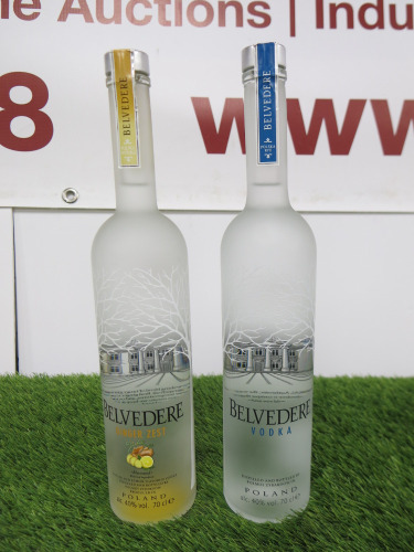 2 x Bottles of Belvedere Vodka to Include: 1 x Original & 1 x Ginger Zest, 70cl.