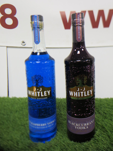 2 x Bottles of J J Whitley Flavoured Vodka to Include: 1 x Blue Raspberry & 1 x Blackcurrant, 70cl.