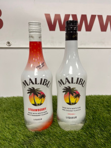 2 x Bottles of Malibu Liqueur to Include: 1 x Original & 1 x Strawberry, 70cl.