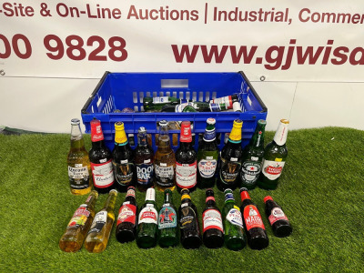 Crate Containing 56 x Bottles of Assorted Beers & Lagers to Include: 5 x Budweiser, 300ml, 5 x Peroni, 330ml, 4 x Heineken, 330ml, 6 x Stella, 660ml, 6 x Cruzcampo, 330ml, 8 x Coronas, 620ml, 2 x Madri, 330ml, 8 x Desperados, 330ml, 5 x Guinness, 600ml, 5