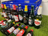 Crate Containing 56 x Bottles of Assorted Beers & Lagers to Include: 5 x Budweiser, 300ml, 5 x Peroni, 330ml, 4 x Heineken, 330ml, 6 x Stella, 660ml, 6 x Cruzcampo, 330ml, 8 x Coronas, 620ml, 2 x Madri, 330ml, 8 x Desperados, 330ml, 5 x Guinness, 600ml, 5 - 3