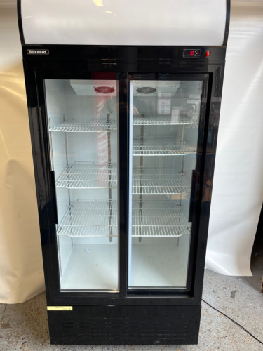 Blizzard Double Sliding Glass Door Beverage Cooler, Model BZ-GD630SL, Size H200 x W92 x D70cm.