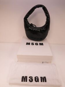 MSGM Black Puffy Hobo Bag in Box with Dustcover. RRP £355.00.