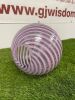 Venini Pink/Mauve Striped Glassware in Box. Size H28cm. - 2