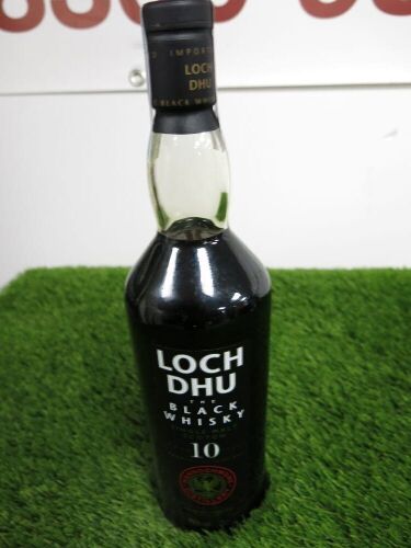 Bottle of Rare Loch Dhu 'The Black Whiskey' Single Malt Scotch, Aged 10 Years, 70cl, From the Mannochmore Distillery.