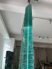 Danny Lane Hanging Glass Sculpture "Vesica", each layer consists of 12mm Glass Layers. Size Height 272cm x Widths 16cm & 26cm. NOTE: Assembled in Studio (Condition As Viewed). - 3