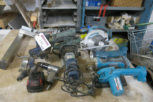 10 x Redundant Electric Hand Tools to Include: Sander, Jigsaw, Heat Gun, Biscuit Cutter & Battery Tools etc (As Viewed/Pictured).