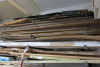 Shelf Containing 13 x Lengths of Assorted Sized Timber. Size Approx L3-4M x W50cm x Thickness 4-6cm. - 4