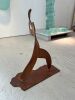 Danny Lane Steel Metalwork Sculpture 'Man Catching a Star' Maquette, Rusted & Waxed Forged Steel. Model for Wembley Park. Size Height 56cm. - 2