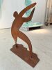 Danny Lane Steel Metalwork Sculpture 'Man Catching a Star' Maquette, Rusted & Waxed Forged Steel. Model for Wembley Park. Size Height 56cm. - 3