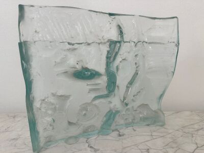 Danny Lane Glass Sculpture "2 Ply Fuse Cast Sculpture". Size Height 38cm x Width 45cm.