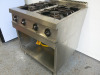 Charvet One Stainless Steel 4 Ring Gas Burner Top with Shelf Under, Model B00105. Size H90 x W80 x D75cm. - 2