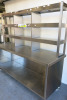 Stainless Steel 3 Shelf Heated Passthrough with Mobile Prep Table & Shelf Under. Size H178 x W198 x D65cm - 2