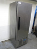 Polar Single Door Stainless Steel Upright Fridge, Model G590, S/N 5022491. Size H193 x W68 x D70cm. - 2