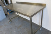 Stainless Steel Prep Table On Castors, Size H90 x W150 x D70cm. - 2