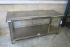 Stainless Steel Prep with Shelf Under, Size H84 x W180 x D70cm. - 2