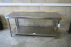 Stainless Steel Prep with Shelf Under, Size H84 x W180 x D70cm. - 3