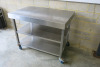 Stainless Steel Prep with 2 Shelves Under on Castors, Size H90 x W120 x D75cm - 2