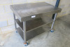 Stainless Steel Prep with 2 Shelves Under on Castors, Size H90 x W120 x D75cm - 3